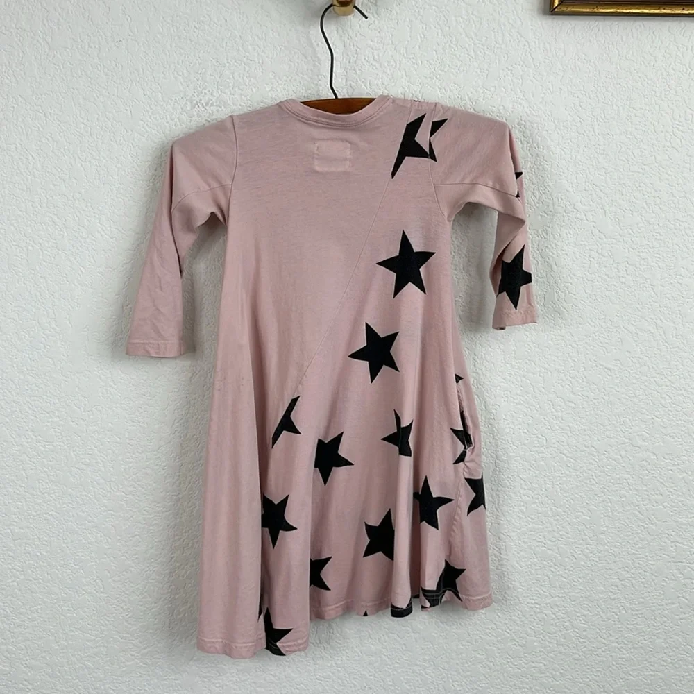 nununu Star Long Sleeve Thumbs A Line Swing Dress